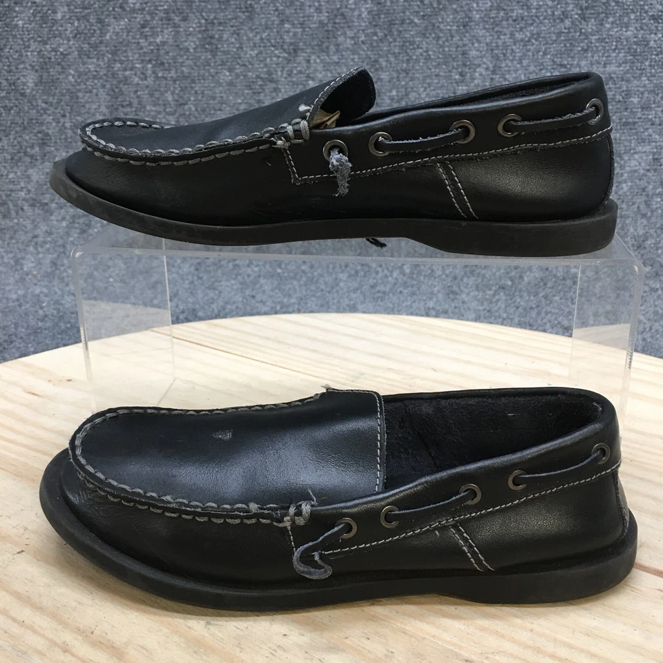 Mocassim Kenneth Cole Reaction Boys Youth 1,5 M See Saw couro preto slip on - Imagem 3 de 4