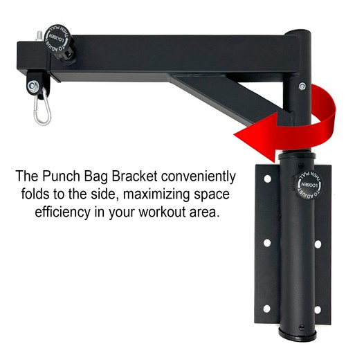 Wall-Mounted Heavy Bag Hanger with Adjustable Bracket for Home Gym Black - Picture 12 of 21