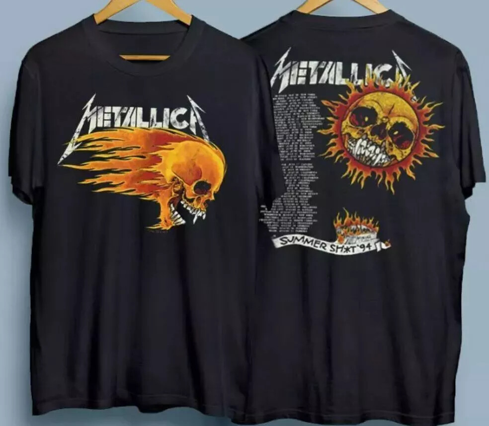 Vintage 1994 Metallica Summer Pushead Tour Dates Shirt