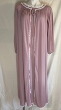 VTG Vassarette Peignoir Set 2 piece Robe  Nightgown USA Sz S Rose Pink Long