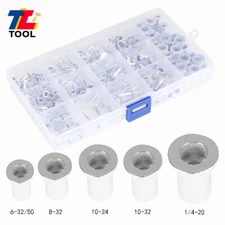 150 Pieces Standard SAE Aluminum Rivet Gun Nut Kit Sliver Rivnut Nutsert