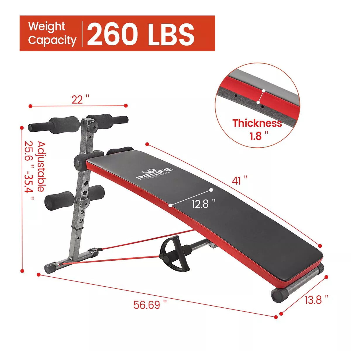 Adjustable Weight Bench Sit Up Bench Workout Slant Board Decline Ab