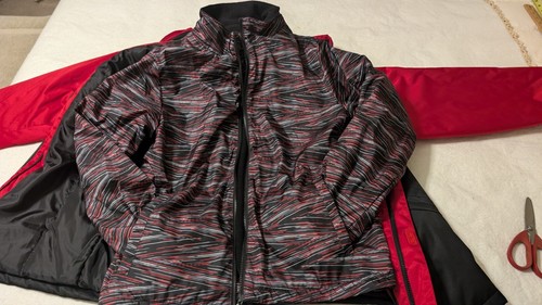 Swiss Tech Jacket Red/Black/Gray Hooded Zippered Coat w/Liner Boy's Size XXL 18 - Picture 6 of 23