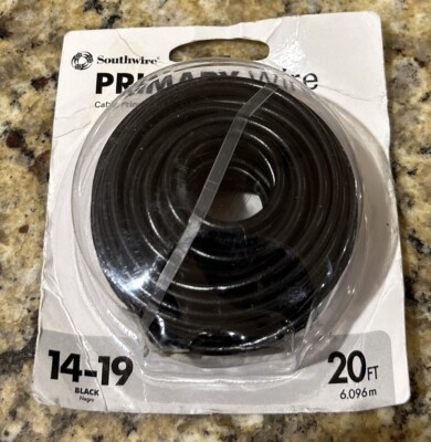 Southwire Primary Wire 14-19 Gauge Black 20' 55667121