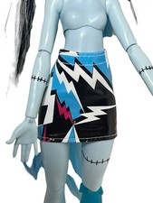 Monster High Doll G3 Frankie Stein Neon Frights Lightning Bolt Pleather Skirt a