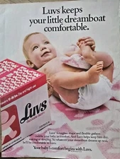 1983 Luvs Disposable diapers Keep Your little dreamboat comfortable vintage ad 