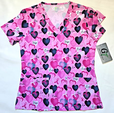 GT Performance Breast Cancer Awareness Womans Scrub Top - S - NWT