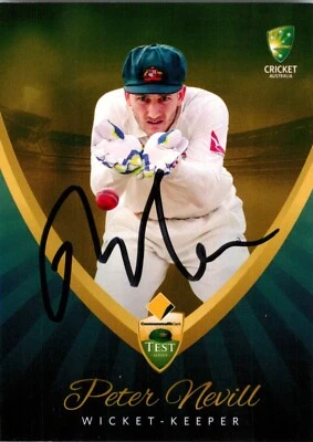 Carte de jeu signée Australia Test Cricket Tap N 2015 2016 - Peter Nevill - Photo 1/3