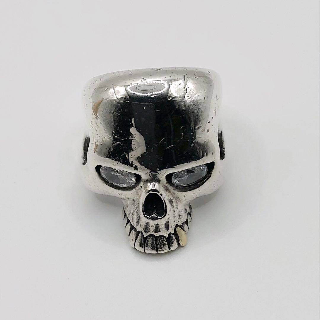 Crazy Pig Large Evil Skull Ring K18 Fang Custom US 8.5 | eBay
