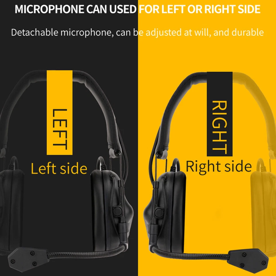 New Tactical Headset Pickup Noise Cancelling Headphones Communication Earphone - Image 4 of 4