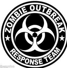 ZOMBIE OUTBREAK RESPONSE TEAM HELMET BUMPER BOX CAR STICKER DECAL MADE IN USA 3"
