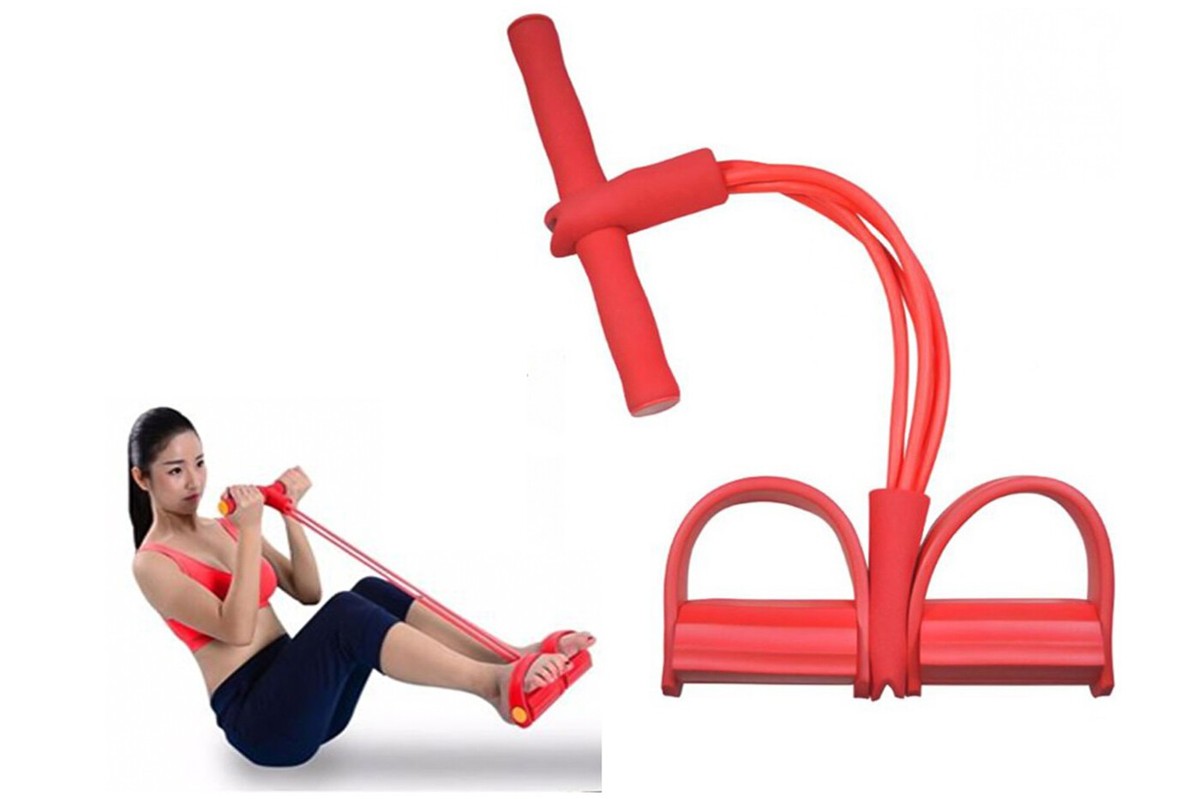Fascia Elastica Multi Uso Con Maniglie, Set Da 4 Bande Di Resistenza Regolabili Per Fitness, Palestra In Casa, Tonificazione Gambe E Braccia, Attrezzo Portatile