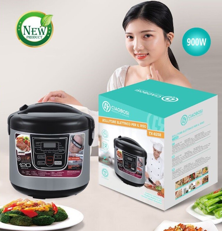 Linq Tx-8258 Cuociriso 900W 6L | Acciaio Inox, Risottiera Essenziale