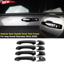 Car Exterior Door Handle Cover Trim Frame for Jeep Grand Cherokee 2011-20 Black