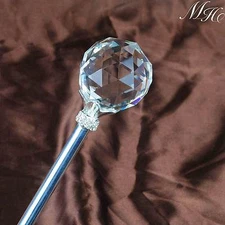 Kids Scepter Wand Clear Crystal Props Magic Fairy Bridal Birthday Party Costumes