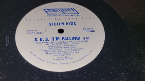 Stolen Kyss S.O.S. (I'm Falling) 12" Vinyl 1985 PROMO VG - Picture 3 of 3