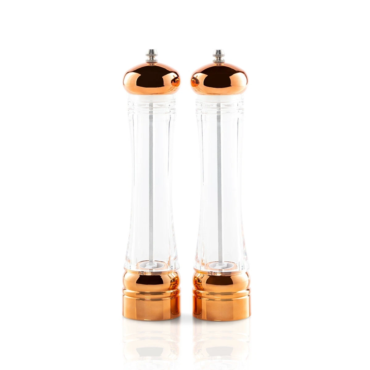 GIFT INSPIRED HOME SALT & PEPPER MILL GRINDER SET SHAKER COPPER CLAD ACRYLIC