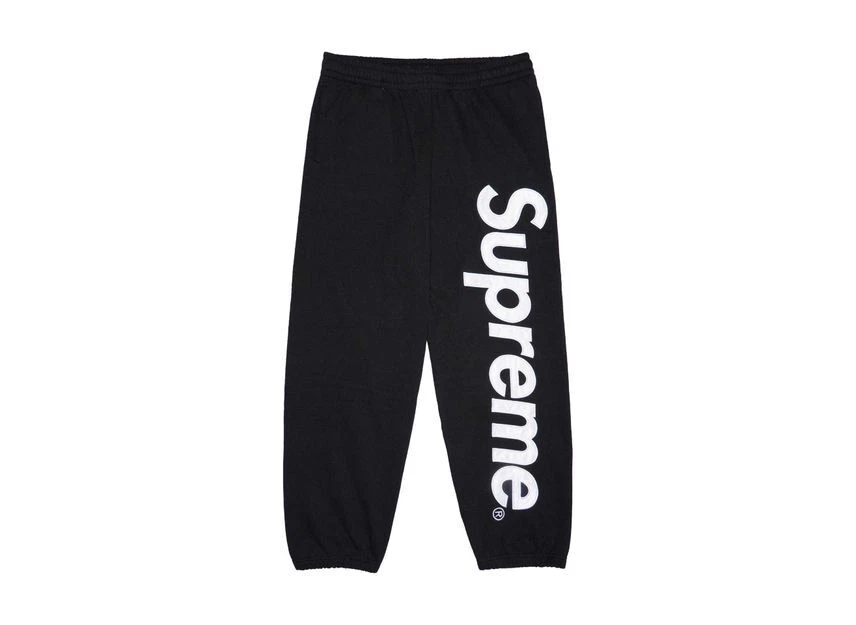 Pantalon de survêtement Supreme satin appliqué noir