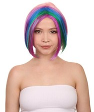 Short Rainbow Wig  Bob Party Ready Fancy Cosplay Halloween Wig HW-1724
