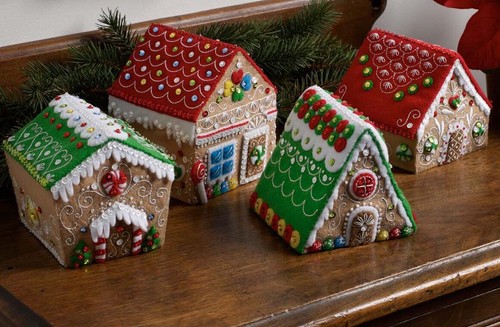 DIY Bucilla Gingerbread Christmas Village Felt House Ornament Kit - Picture 2 of 2