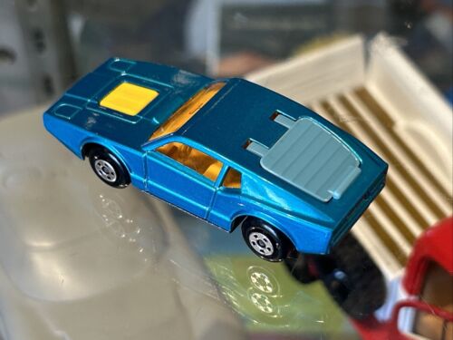 Matchbox Lesney Superfast 65 Saab Sonett mid blue 5 spoke wheels moving parts - Picture 6 of 9