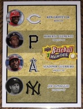 2008 UPPER DECK BASEBALL HEROES GUERRERO KEN GRIFFEY JR. CLEMENTE JOE DIMAGGIO