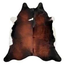 8x7 FEET ! Real Mahogani Cowhide Rug natural hair Reddish Brown Cow Hide Skin