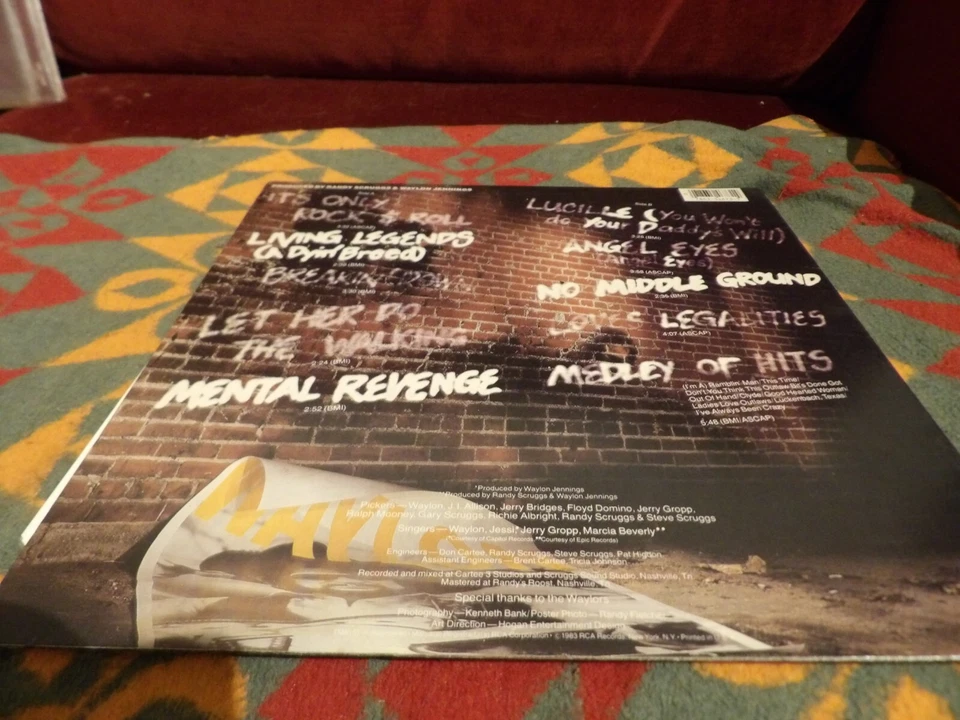 Waylon Jennings It's Only Rock and Roll (LP 1983) - Image 2 of 3