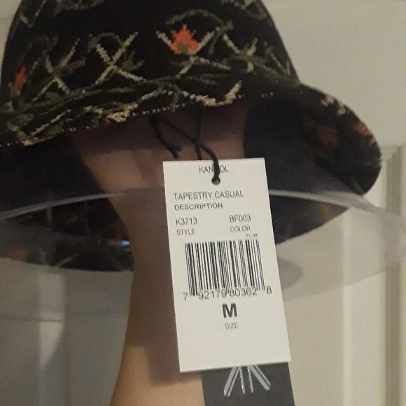 Sombrero de cubo informal tapiz Kangol - Nuevo con etiquetas floral ligero mezcla de lana talla M Foto 3 de 4