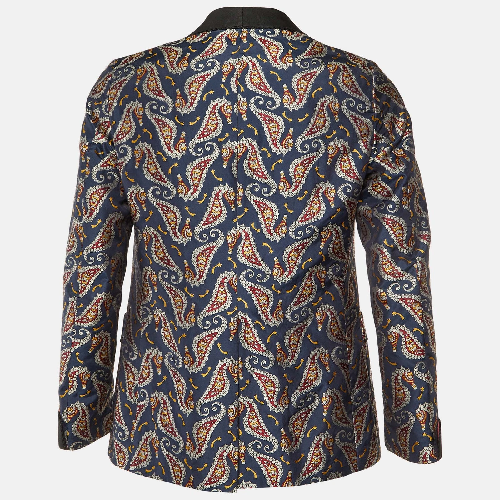 Gucci Giacca da sera jacquard cavalluccio marino blu navy M