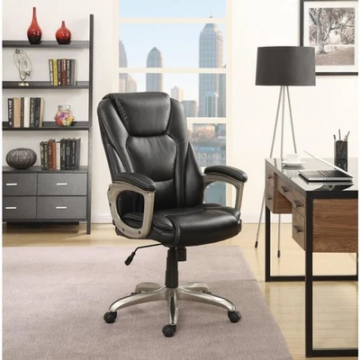 TRUE INNOVATIONS LLC Serta Heavy-Duty Bonded Leather Commercial Office Chair with Memory Foam, 350 Lb