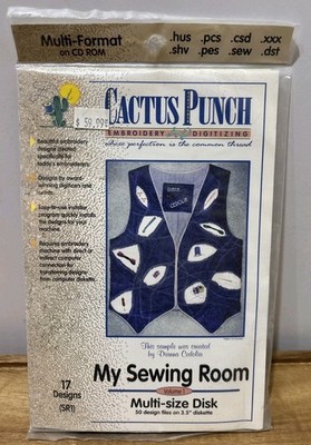 Vtg Cactus Punch Embroidery Machine Digitizing CD 17 Designs  My Sewing Rm 1 NOS