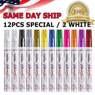 #ad 12Pcs Waterproof Permanent Paint Marker Pen For Car Tyre Tread Rubber Metal Tire $13.75