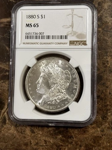 1880 S Morgan Silver Dollar Coin MS 65 NGC  -