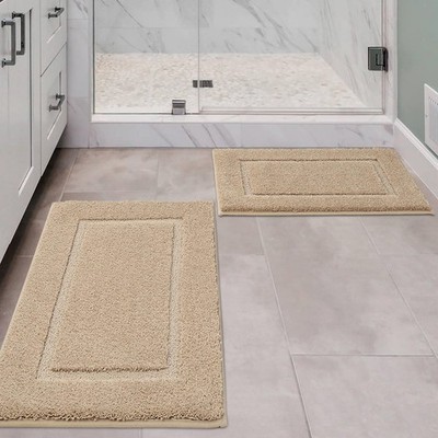 Bathroom Rugs Sets 2 Piece, Ultra Absorbent Soft Bath Rug, Machine Washable M...