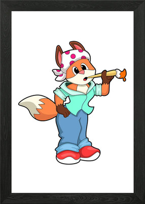 Fuchs Maler Pinsel Farbe gerahmt Wandbild Poster Leinwanddruck Bild