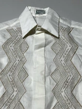 Vintage Tesoro’s Guayabera Shirt Men’s 15 34 Med Classic Barong Tagalong 60s 70s