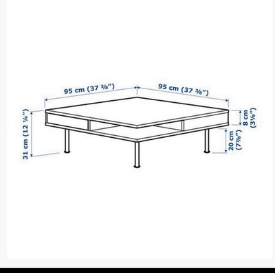 IKEA TOFTERYD Coffee Table White High Gloss Square Storage Shelf
