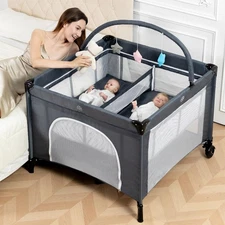 Twin Bassinet - 3 in 1 Twin Bassinets for 2 Babies with Hanging Toys & Storag...