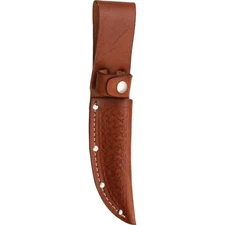 Straight Knife Sheath Brown Basketweave Leather Fits 4" Blade