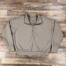 BYLT 1/4 Zip Womens Small Beige Long Sleeve Performance Stretch Pullover Top