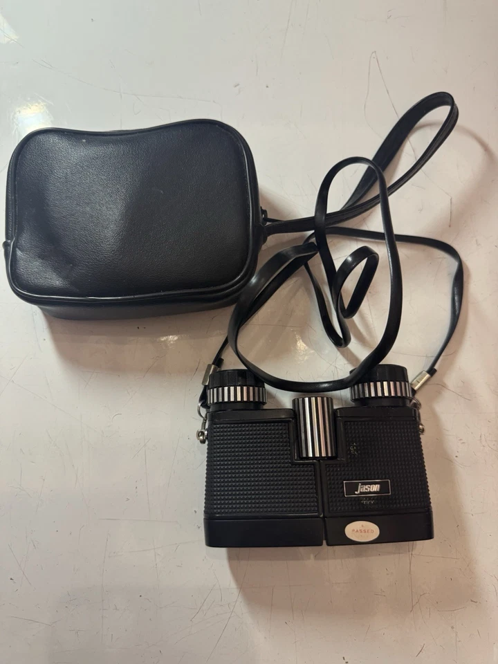 Jason Model 110 8x32 Vintage Binoculars W Case And Orig Cloth - Image 2 of 4