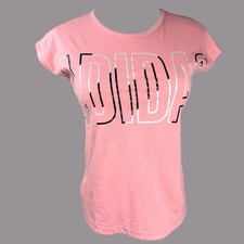 Adidas Metallic Logo T Shirt Girls Size L 14 Pink Athletic Activewear Casual