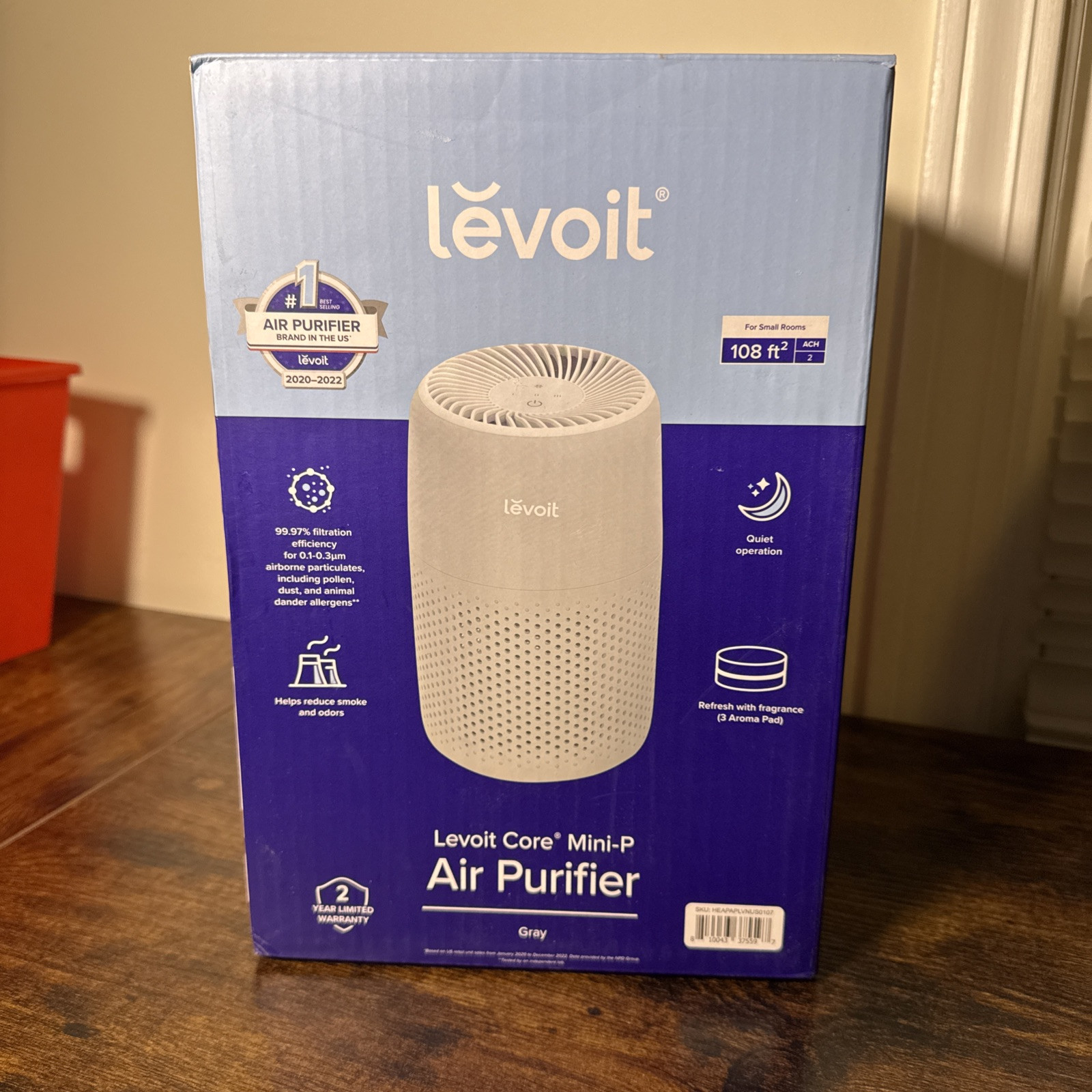 Levoit Air Purifier Core Mini-P Air Purifier Gray,3 Filtration New