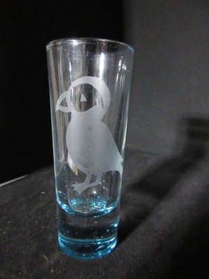 NEW ETCHED PUFFIN SHOT GLASS