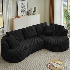 121" Curved Luxury Sectional Sofa Oversized L Shaped Couch with Chaise
