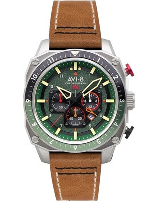 AVI-8 AV-4100-01 Hawker Hunter Dual Time Chronograph 43mm 5ATM GMT Quarz Herr...