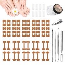 16 Pcs Ingrown Toenail Corrector Set with Correction Strips,Curved silver
