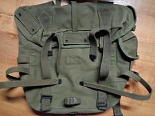 Vintage WW2 US Army Green Canvas Field Musette Bag Shoulder Satchel