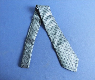 Staatsgeschenk China WENSLI Seiden Krawatte blau mit geometrischen Muster
